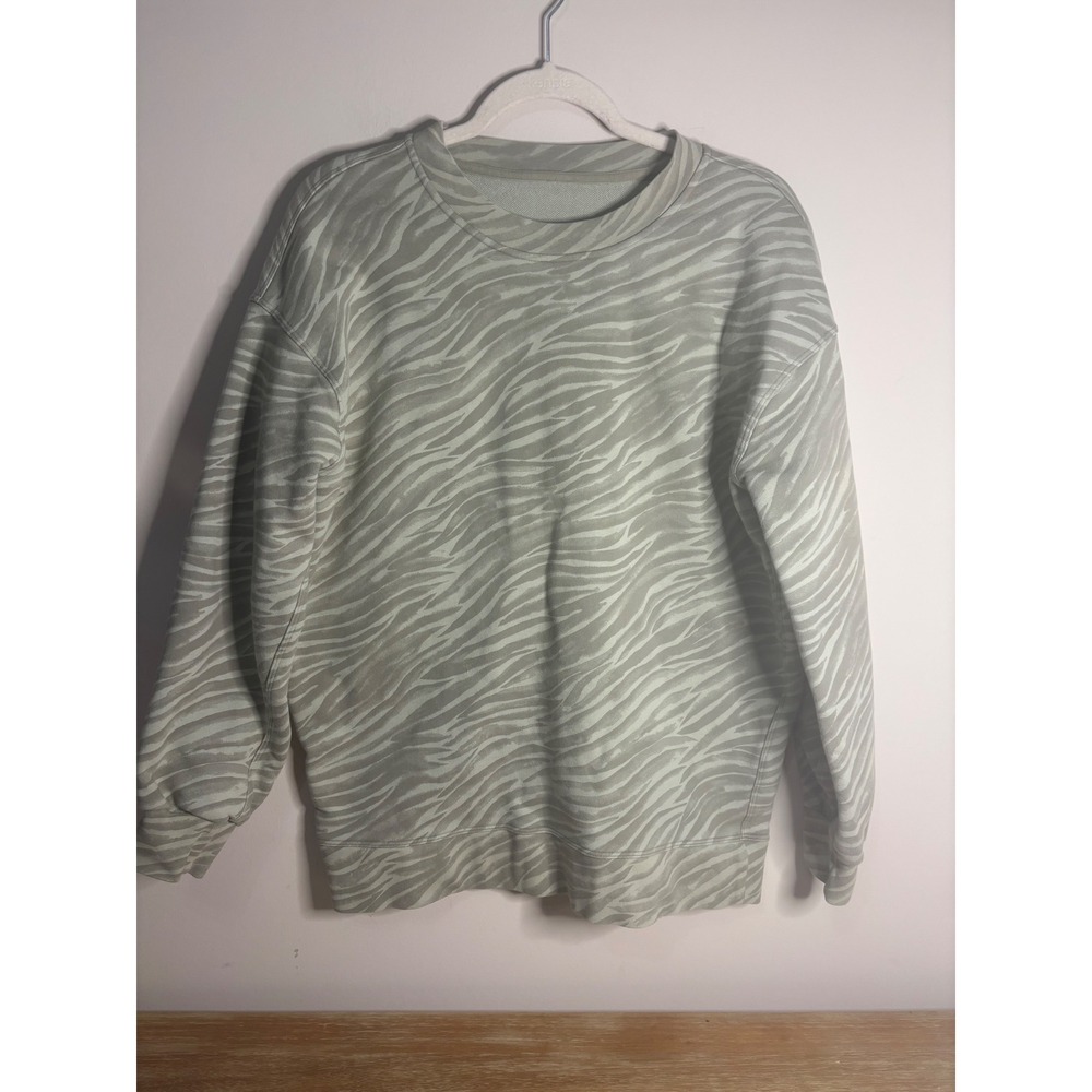 Lululemon Womens Crewneck Sweatshirt Long Sleeve Zebra Print Casual Top